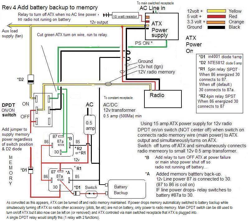 Old car radio in shop with computer power supply